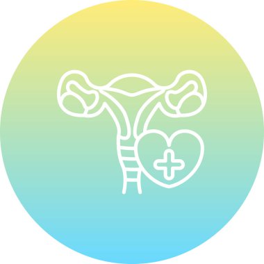 İçinde kalp sembolü olan rahmin ana hatları.