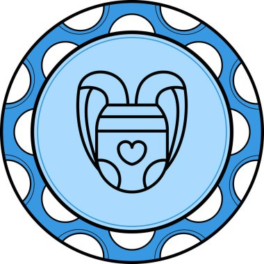 Kalp sembollü basit bir sırt çantası tasarımı