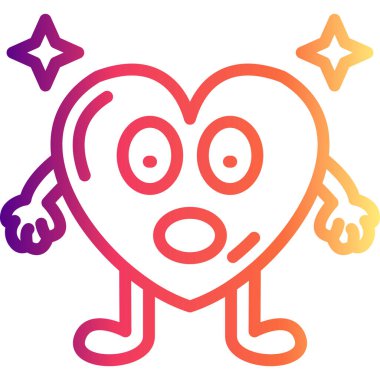 Şaşırmış Kalp Eşsiz Yenilikçi Dijital Grafik Sembolü