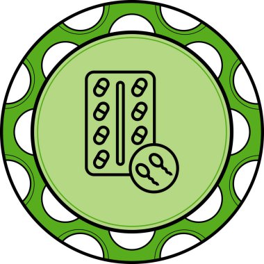 Hapları ve spermleri gösteren yeşil dairesel simge