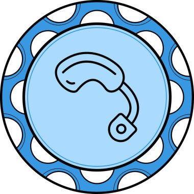 Telefon simgesi içeren mavi dairesel düğme