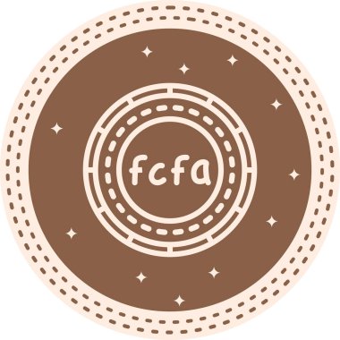 Orta Afrika Sikkesi Zarif Asgari Dijital Grafik Sembolü