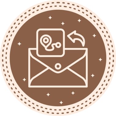 Gri dairesel arkaplan üzerinde rota haritası ve eğri ok içeren fırça darbesi detayları içeren stilize simge