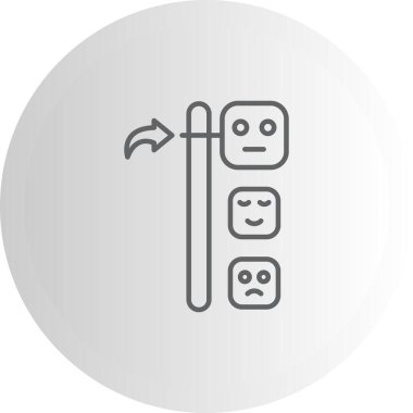 Farklı yüz ifadelerini dikey gösteren duygu simgeleri