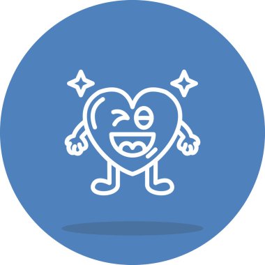 Gülümseyen kalp, göz kırpan ve ışıldayan