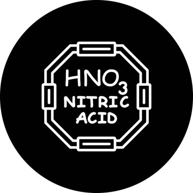 Nitrik asit molekülünün kimyasal yapısı, basit ağ simgesi