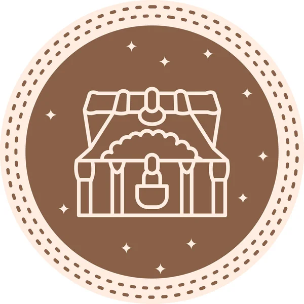 Yıldızlar ve parıltılarla çevrili hazine sandığı.