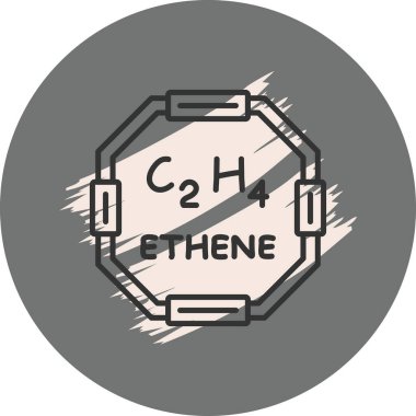 Ethene molekülünün kimyasal yapısı, basit web simgesi