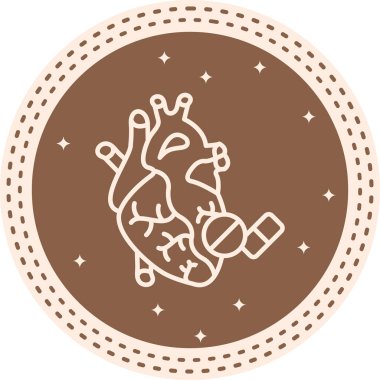 Kalp İlaç ikonu, vektör illüstrasyonu