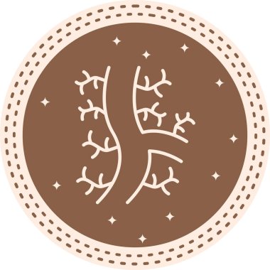 Ağaç dalları ve yıldızları içeren soyut tasarım