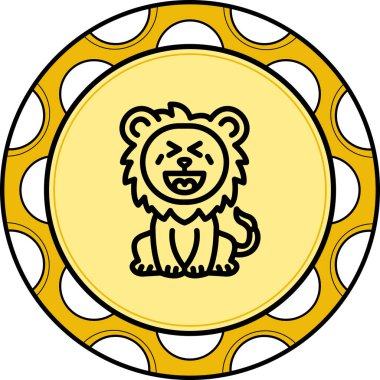 Aslan Hattı Simgesi Beyaz Arkaplanda İzole Edildi