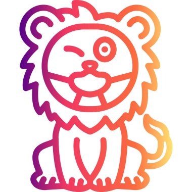 Maskeli Aslan Aslanı Minimum Gelişmiş Markalaştırma Tasarım Varlığı