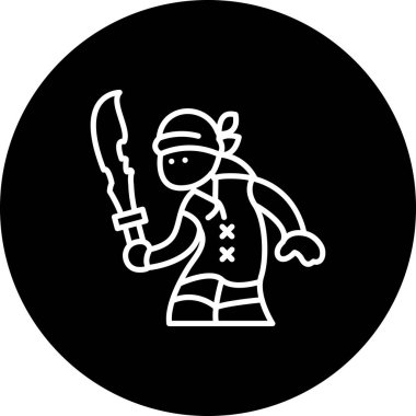 Korsan Kılıç Adam Profesyonel Markalaşma Grafik Sembolü Dengeledi