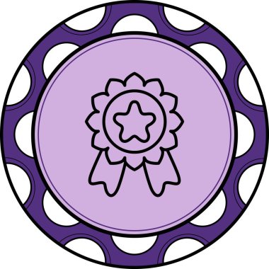 Rozet simgesi, vektör illüstrasyonu basit tasarım