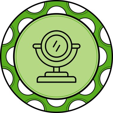 Aynalı basit yeşil dairesel tasarım