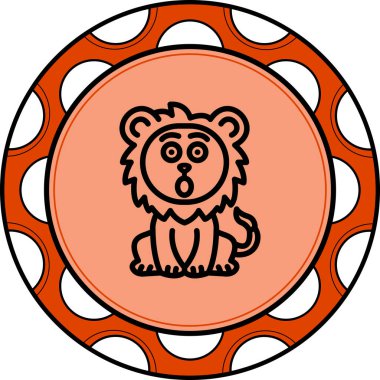 Aslan Hattı Simgesi Beyaz Arkaplanda İzole Edildi