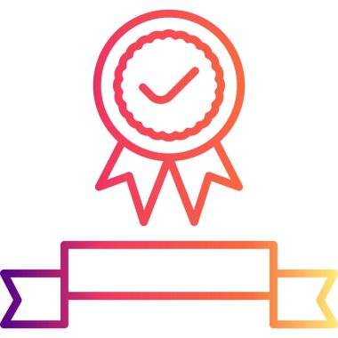 Sertifika Rozet Satırı Simgesi, Beyaz Arkaplanda Basit Görüntü 