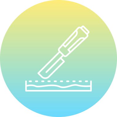 Neşter Tıbbi Hat Düz Simgesi