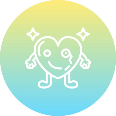 Tek Kalp Dengeli Düz Modern Tasarım Elementi