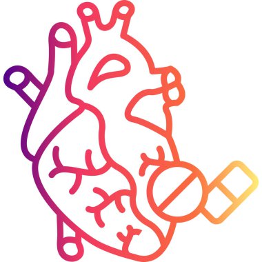 Kalp İlacı Entelektüel Özel Vektör Sanatı Objesi