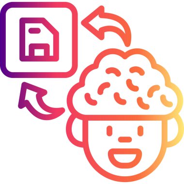 Beyin Kaydetme Yaratıcı Fonksiyonel Web Grafik Sembolü