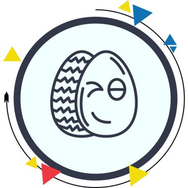 Paskalya Wink Yumurta Dengeli Özel Düz Vektör Düzeni