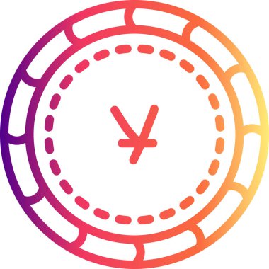 Yuan Minimal Flat Kullanıcı Deneyimi Sembolü