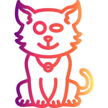 Flirty Cat Zarif Çağdaş Dijital Grafik Özelliği