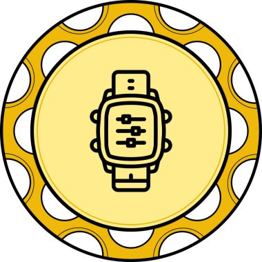 Akıllı Saat Rafine Edilen Zarif Vektör Sanat Nesnesini Denetliyor