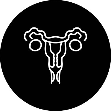 Kadın üreme organı minimal düz grafik tasarımı