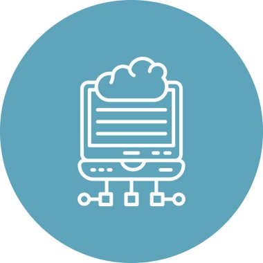 Bulut Kenarı Bilgisayarlı Zarif Vektör Sanatı Nesnesi