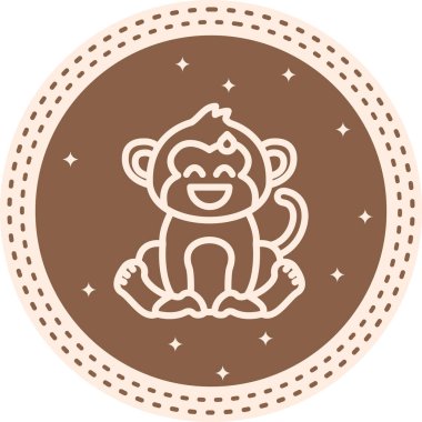 Yorgun Maymun Belirgin Temiz Damgalama Grafiksel ŞekliName