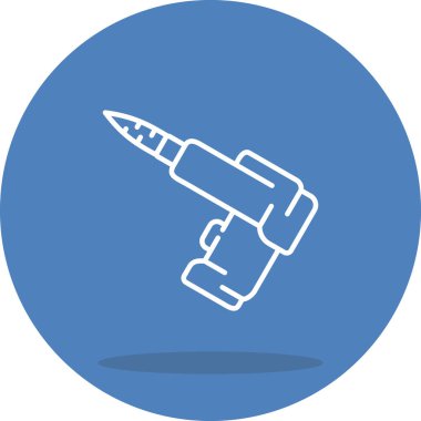 Power Drill Asgari Düz Vektör İllüstrasyonu