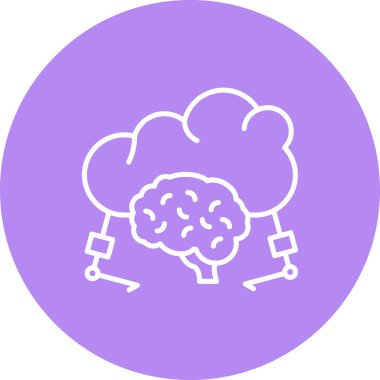 Bulut Makinesi Premium Öğrenme Zarif Dijital Tasarım Sembolü