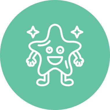 Çılgın Yıldız Minimum Düz Vektör İllüstrasyonu