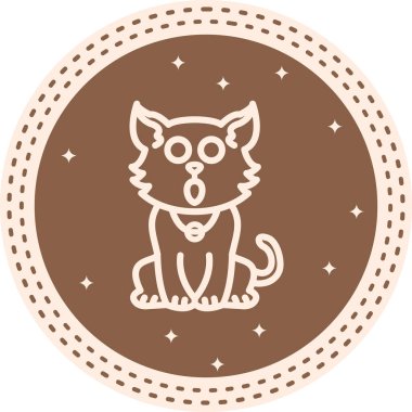 Şaşırmış Kedi Eşsiz Düz Dijital Tasarım Nesnesi