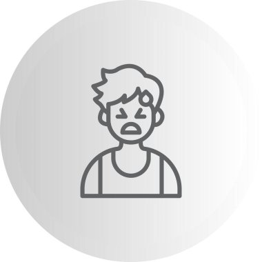 Üzgün Rahatlamış Erkek Yüksek Çözünürlüklü Düz Tasarım Sembolü