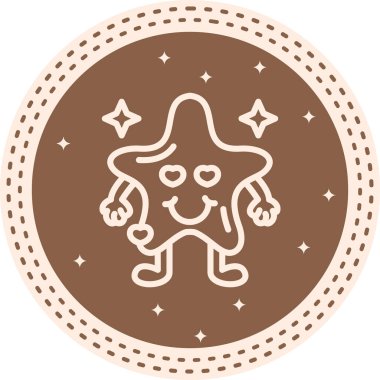 Kalpli Gülümseyen Yıldız Dinamik Yaratıcı Dijital Grafik ŞekliName