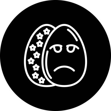 Paskalya Hüzünlü Yumurta Yüksek Çözünürlüklü Düz Tasarım Sembolü