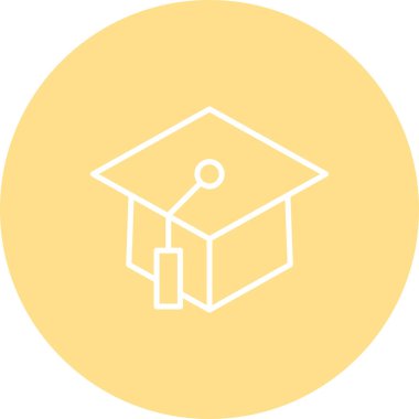 Mortarboard Yenilikçi Düz Ürün Tasarım Sembolü