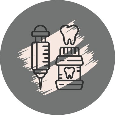 Anestezi Enjeksiyonu Yenilikçi Düz Ürün Tasarım Sembolü