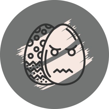 Paskalya Ağlayan Yumurta Kalın Web Grafik Çizimi