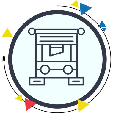 Giyotin Web Hattı Düz Simgesi