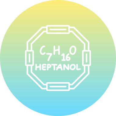 Heptanol Premium Çağdaş Düz Vektör Özelliği