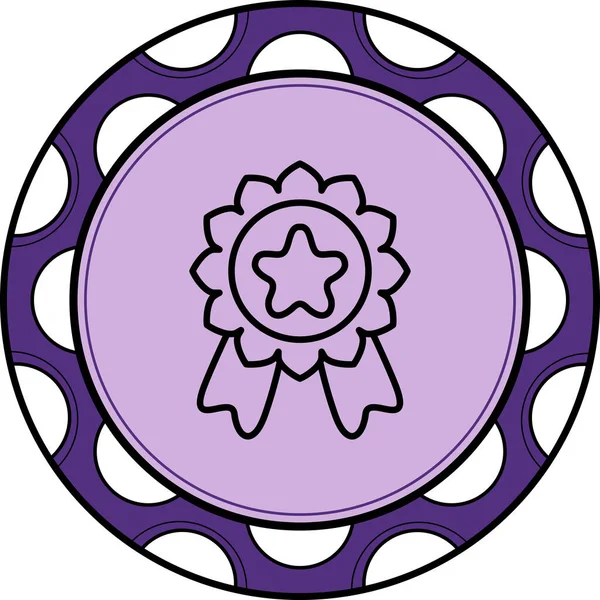 Rozet simgesi, vektör illüstrasyonu basit tasarım