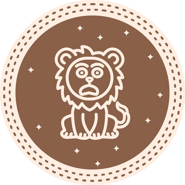 Fearful Lion Elegant Modern Creative Art Symbol