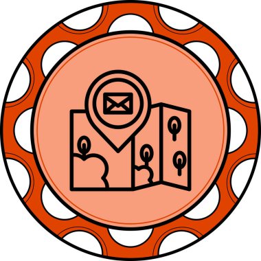 Konum E- posta Yüksek Çözünürlüklü Düz Tasarım Sembolü