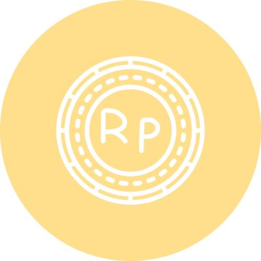 Endonezya Madeni Parası Belirgin Asgari Markalaştırma Vektör Varlığı