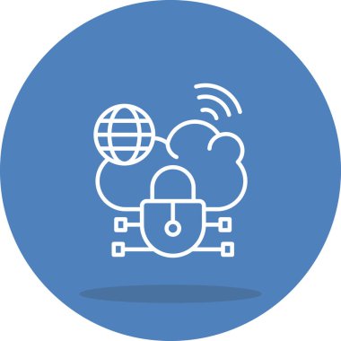 Bulut Sanal Ağı Premium Zarif Dijital Tasarım Sembolü