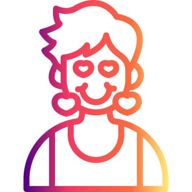 Kalpli Gülümseyen Çocuk Dengeli Özel Düz Vektör Düzeni